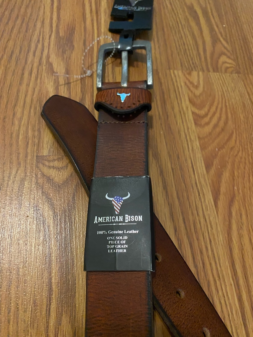 NWT | American Bison | Brown Leather Belt with Metal Buckle | Men’s sz 40